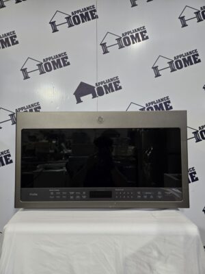 New Open Box GE 30 over-the-range microwave with 2.1 cu. ft. capacity and 400 CFM ventilation