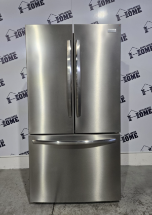 Frigidaire Gallery Fridge 36 GRFG2353AF, French Door, ENERGY STAR, Counter Depth, 23.3 cu ft. ice and water dispenser inside, Stainless Used Refurbished.
