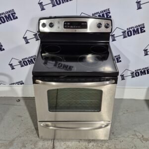 GE Stove JCBP65SPSS 30" Electric Glass top, 4 burners, Free Standing  5.0 cu.ft, Self Clean, Sabbath Mode, big window, used Refurbished 