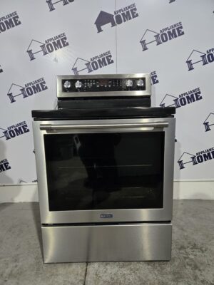 Maytag stove YMER8800FZ 30" Electric Range, glass top 5 Burners, 6.4 cu. ft. Self Clean, Convection, Storage Drawer, Stainless Steel color used refurbished