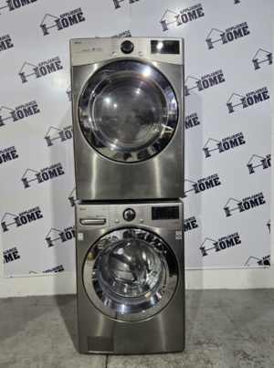 LG washer and dryer 27 inch DLEX3700V & WM3700HVA, stackable, front load, stainless, Used with warranty, Refurbished.