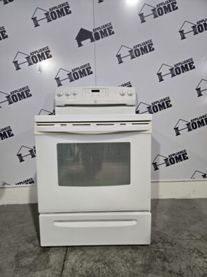 Kenmore electric stove 30″ 970C623320, Freestanding, 4.8 cu ft, 4 Burners, Keep Warm, self-cleaning, Convection, Glass top, Used Refurbished.