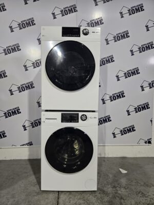 GE washer dryer 24″ GFD14JSINWW & GFW148SSMWW stackable, front load, condo size, under counter, great for closet doesn't include stacking kit, Used Refurbished