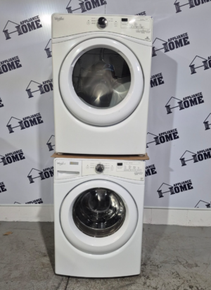 Whirlpool washer dryer 27" YWED70HEBW & WFW75HEFW Used stackable large capacity, front loader, quiet.