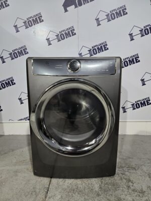 Electrolux Titanium Dryer EFMC627UTT front load, stackable, electric,  8.0 cu ft, 9 cycles, 5 Temperature, Steam Clean, quiet, grey color, used Refurbished.