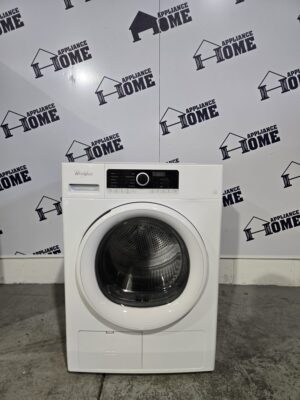 Whirlpool Electric Dryer WHD3090GW 24 condo size,  front load, stackable, Ventless, condensing system,  4.3 cu. ft. , 10 Cycles, 3 Temperature, Steel Drum, White, Used.