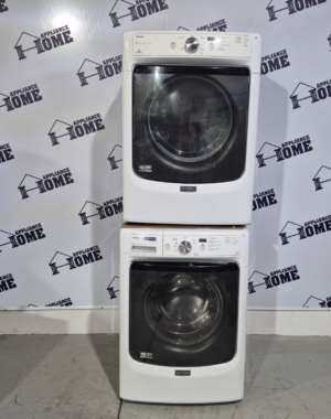 Maytag Washer  Dryer MHW3100DW & YMED3100DW  front load, stackable, does No include staking kit, Used Refurbished.