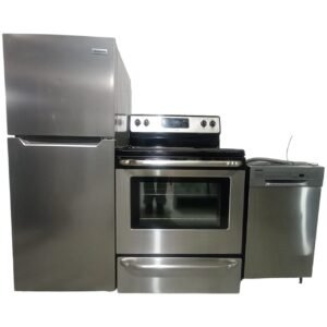 Used Frigidaire Package Fridge 24″ Stove 30″ Dishwasher 18″ FFET1222UV CFEF3048LSM FFBD1831US Refurbished