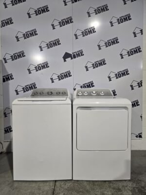 GE GTW490BMRWS Washer & GTX33EBMRWS Dryer Set, 1 year warranty for $750