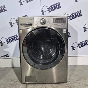 LG Washer WM3470HVA 27" Front Load, Stackable,  4.6 cu. ft. Steam Clean, 12 Cycles, 5 Temperature, 1200 RPM, Water Heater, Stainless Steel color, Used Refurbished.