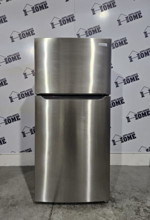 Frigidaire fridge FFTR1835VS 30 Top freezer, 18.3 cu. ft. light inside, humidity control, Stainless Steel, standard size for house condo or basement, new model, Used.
