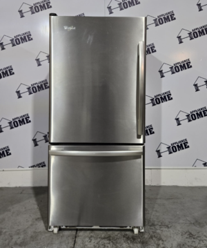 Whirlpool Refrigerator EB19FVHLWS 30" Bottom Freezer,  ENERGY STAR, large capacity 18.5 cu. ft, Stainless Steel color, Used Refurbished.