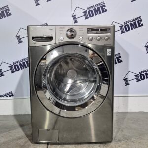 LG Washer stainless WM3250HVA 27" Front Load Stackable, 4.6 cu. ft. 9 Cycles, 5 Temperature , Steam Clean, 1200 RPM, Water Heater, Stainless Steel color, Used Refurbished.