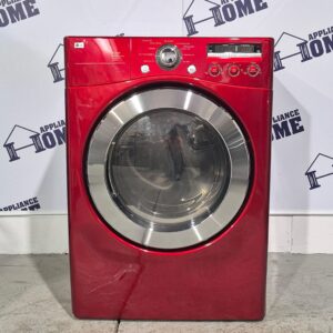 Electric dryer LG front load stackable 27 inch red color used with warranty in home