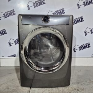 Electrolux Dryer EFMC617STT, 27" stackable, front load, Electric, 8.0 Capacity, 9 cycles, 5 Temperature, quiet,  Steel Drum, Grey color, Used