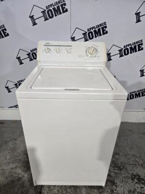 Kenmore washer 110.16112500 24 top load, direct drive, agitator, 2.8 cu ft, 6 Cycles, 3 Temperature, White, Used Refurbished.