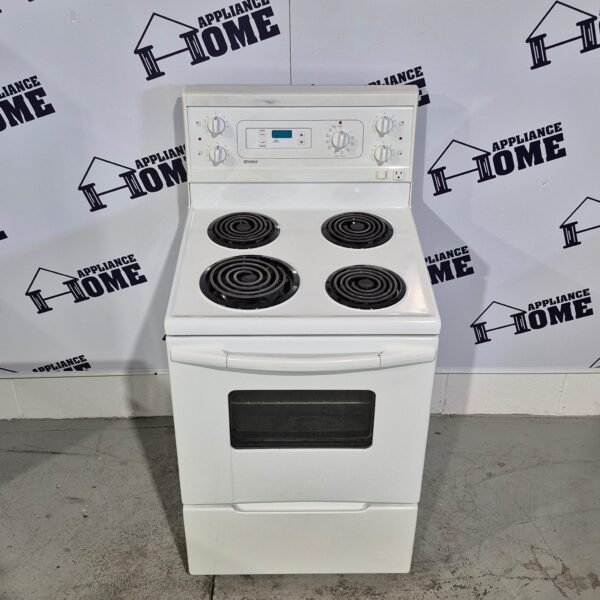 Sears Electric Stove C8805129 Freestanding 24" condo size, Coil Top, 4 burners, Oven 2.9 Cu. Ft.  Manual Clean,  white Used