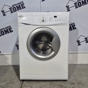 Whirlpool  Washer WFC7500VW 23.5" Compact 2.35 cu. ft. shallow depth, 11 Cycles, 4 Temperature, Stackable, Front load, 1200 RPM Water Heater, White color, Used Refurbished.