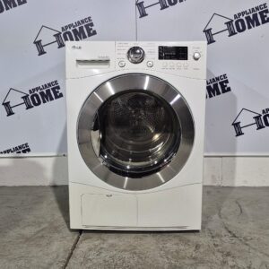 LG Dryer DLEC855W 24" compact  Front load, Stackable, ventless,  4.2 cu. ft. , 9 Cycles, 5 Temperature, condensing dryer, Sensor Dry  Steel Drum, White colour used refurbished