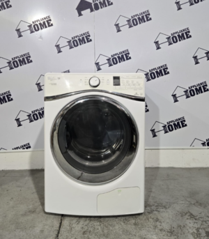 Used Whirlpool Dryer YWED99HEDW 27 inch Electric, front, load stackable, 10 Cycles, 7.3 cu. ft. 4 Temperature, Steel Drum, white Used Refurbished.