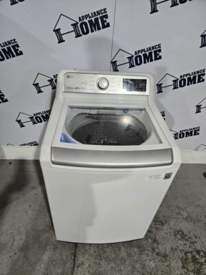 LG Washer WT7200CW 27 Top Load, large capacity 5.8 cu. ft. 8 Cycles, 5 Temperature, Glass door,  950 RPM WIFI, Smart connection,  White color, used refurbished.