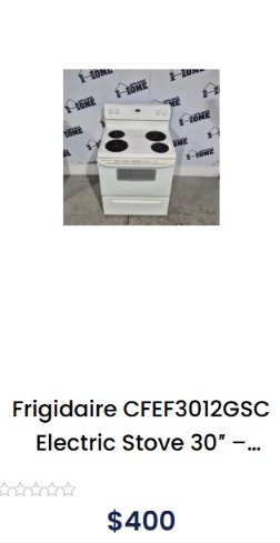 Used electric and gas stoves for sale in Mississauga starting at $400 with 1-year warranty